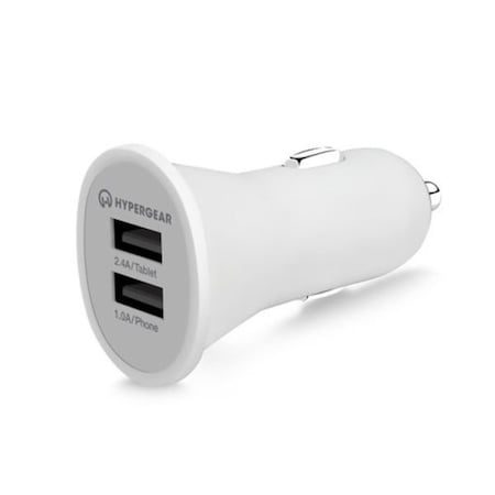 Ezgeneration Dual USB 2.4A Rubberized Vehicle Charger Gen-2 White EZ3550380